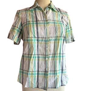 Womens Top Size 6 Petite Plaid Spring Business Casual